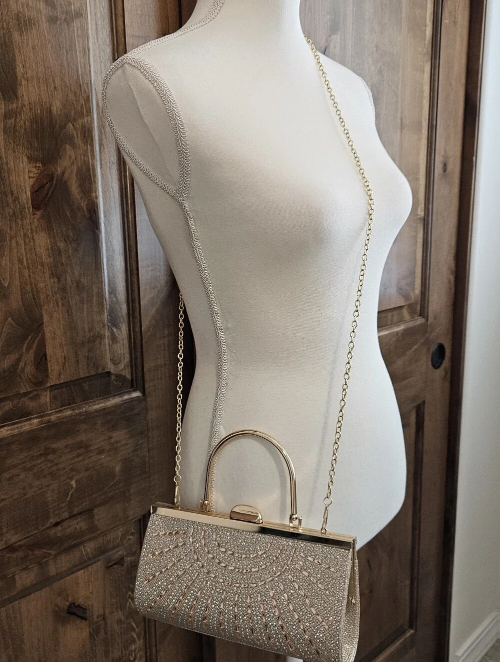Prezzo Embellished Gold Clutch